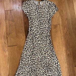 JCrew midi dress, leopard print, size small